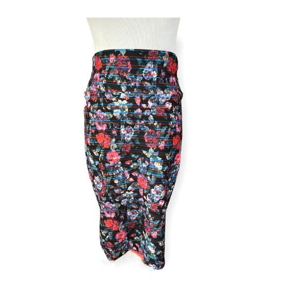 Womens Lularoe Abstract Floral Cassie Skirt - Sz S - Picture 1 of 2